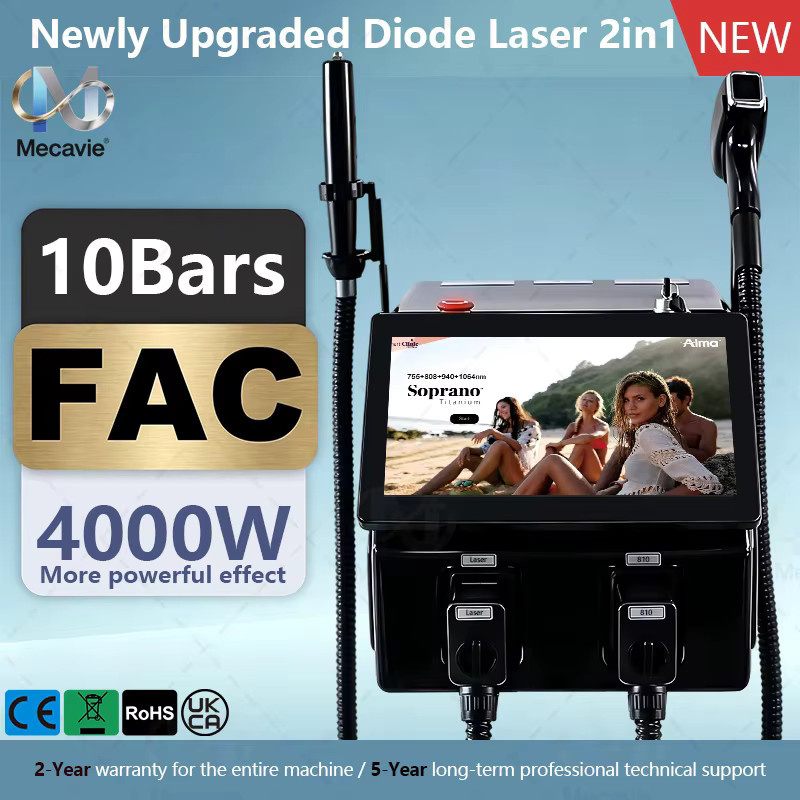 Emsnova 2-in-1 Diodenlaser Haarentfernungsgerät, Schwarz, Unisex - Bild 4