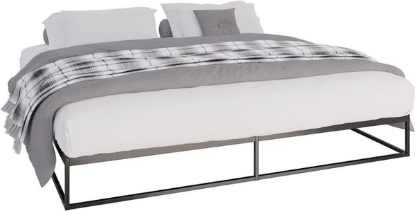 DELUKE Metallbett SUKAR Doppelbett aus Stahl in Schwarz Matt, B/T/H: 205,5 x 205,5 x 25 cm
