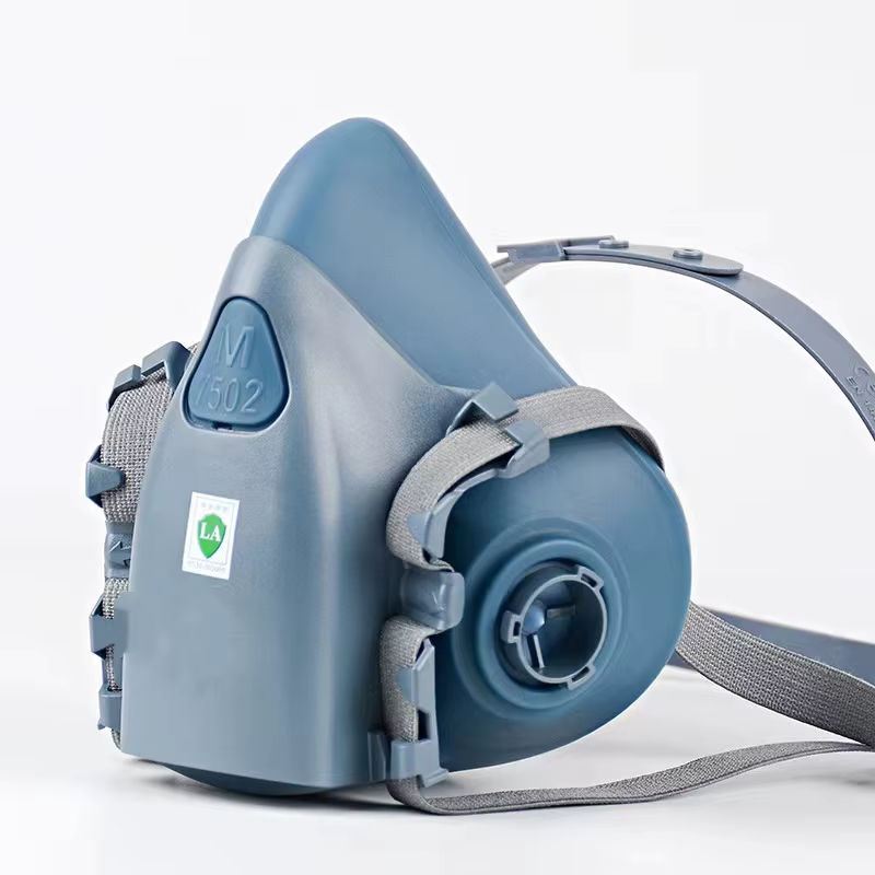 Industrielle Lackier-Spritz-Atemschutzmaske als Gasmaske und Sicherheits-Arbeitsfilter Staub-Gesichtsmaske in Blau/Mehrfarbig als Ersatz für MMM 7 - Bild 4