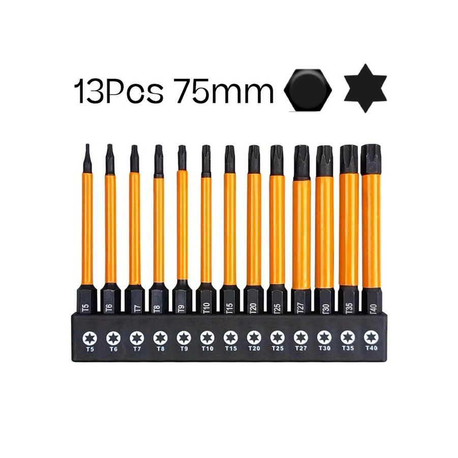 Binoax 13-teiliges Torx-Sicherheits-Bit-Set mit Magnetfunktion für Shark Vacuum T4 bis T40, Längen: 50 mm, 100 mm und 150 mm - Bild 2