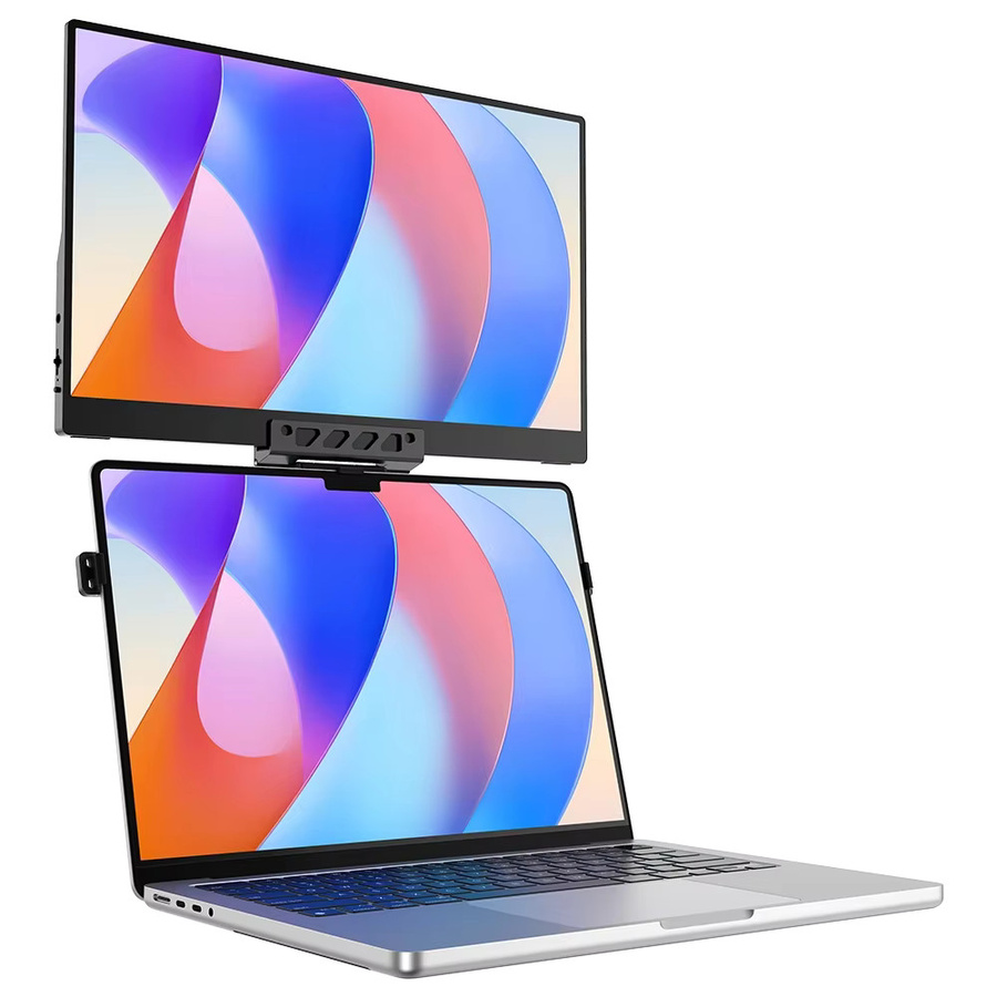 UPERFECT UStand Air Floating Stacked Portable Monitor Stand in Schwarz, verstellbare Aluminium-Klemmhalterung für Laptop, Desktop und Tablet zur flexiblen Dual-Screen-Konfiguration - Bild 4