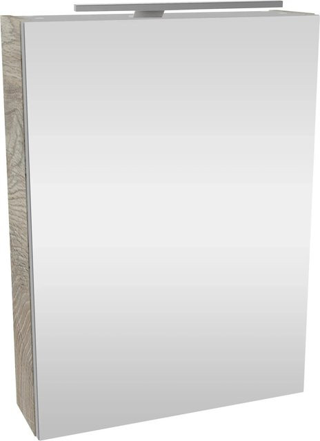 Fackelmann Spiegelschrank SBC Eiche Natur mit Softclose Türen und internen Regalen, Breite: 50 cm - Bild 1