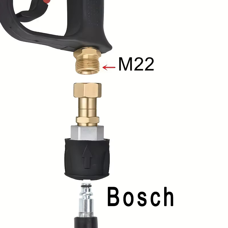 Bosch Anti-Tangle 360 Grad Schwenkbarer Schnellverbindungsadapter aus Messing und Kunststoff für Hochdruckreiniger - Bild 2