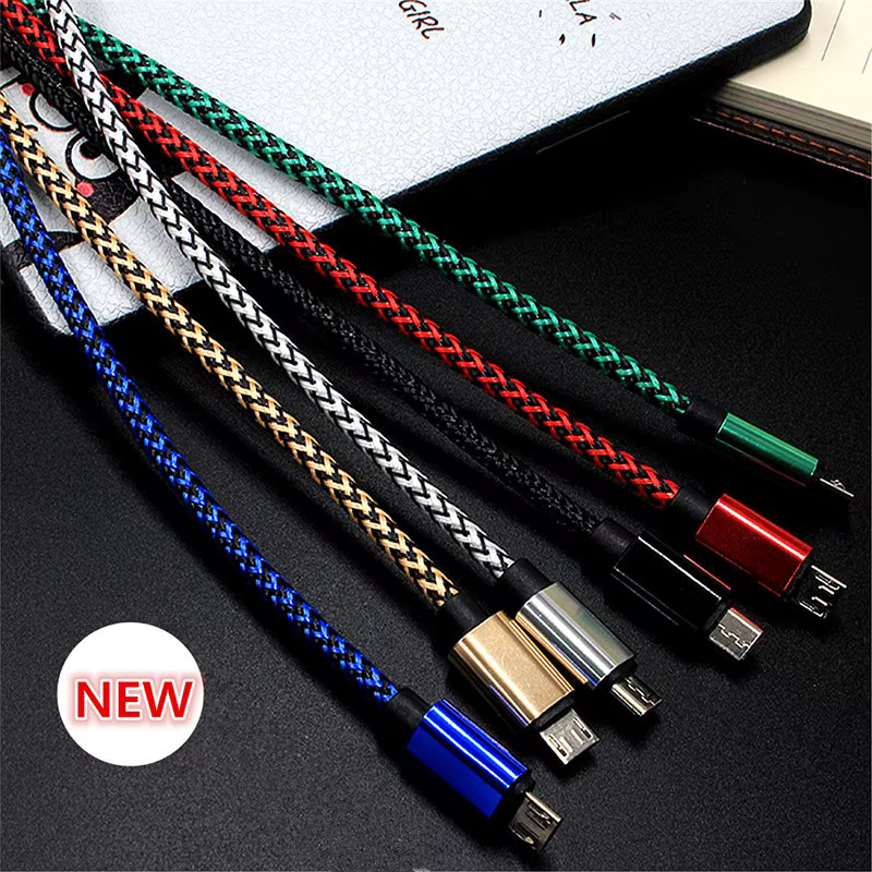 USB A auf Micro USB Ladekabel mit 2,4 A Schnellladefunktion aus rot geflochtenem Nylon für Android Smartphones wie Xiaomi, Huawei und Samsung Galaxy - Bild 4
