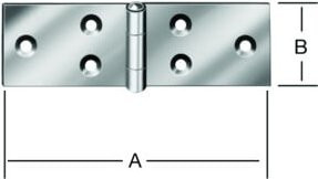 VORMANN Möbel-Tischband Piano Hinge aus verzinktem Stahl, Farbe: Silber, B: 34 mm, L: 140 mm - Bild 1