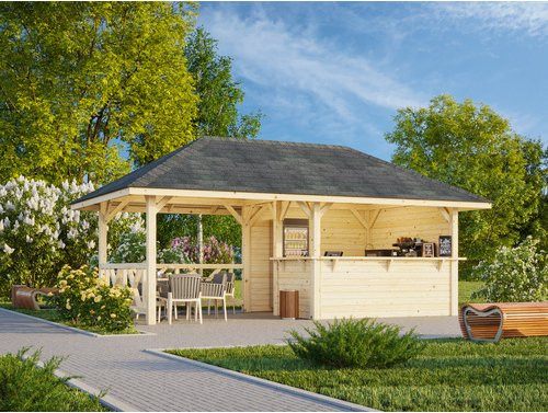 Palmako Holz-Pavillon Bianca Set aus Fichtenholz, braun, B/H/T: 588 x 319 x 300 cm - Bild 3