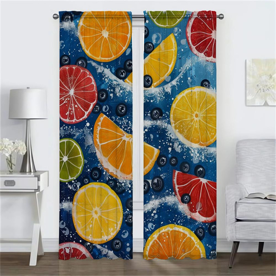 Household supplies MH Frucht Verdunkelungsvorhang mit Anti-Moskito Funktion, 2 Paneele, Mehrfarbig, B: 50 cm, H: 70 cm - Bild 2