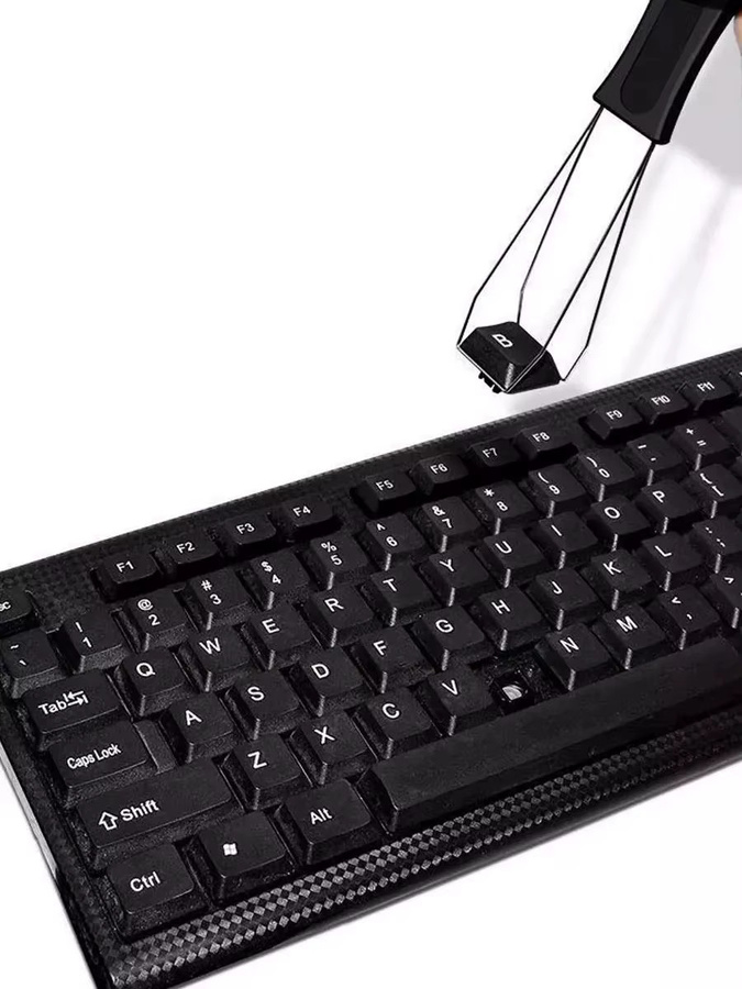 OUYUANSU 2-in-1 Tastatur-Reinigungskit mit Schaftabzieher und Tastenabzieher in Schwarz - Bild 5