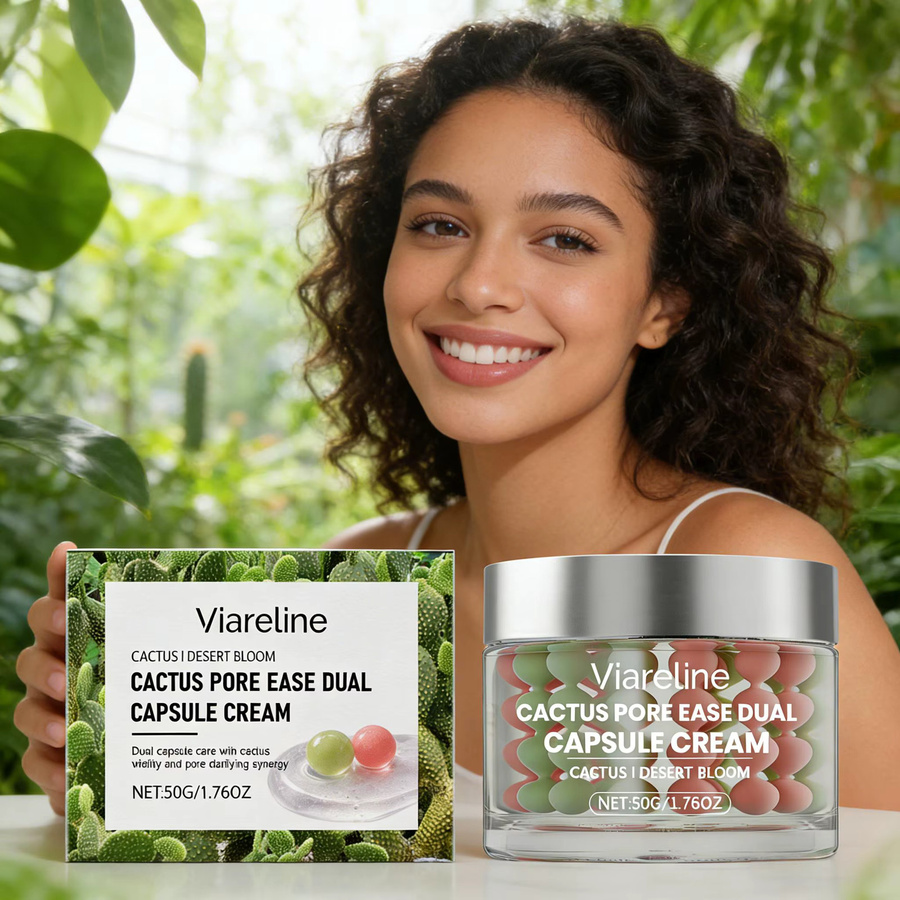 VIARELINE Kaktus-Kapsel-Creme, Nacht-Gesichtspflege-Essenz, 50g, reife Haut - Bild 4