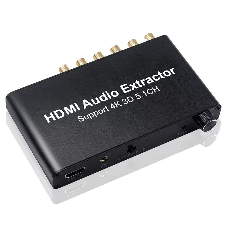 Qkens HDMI Audio Extraktor Decoder 4K 3D 5.1CH RCA Video-Konverter in Schwarz für PS4, Xbox, DVD, Laptop und PC zu TV oder Monitor - Bild 1