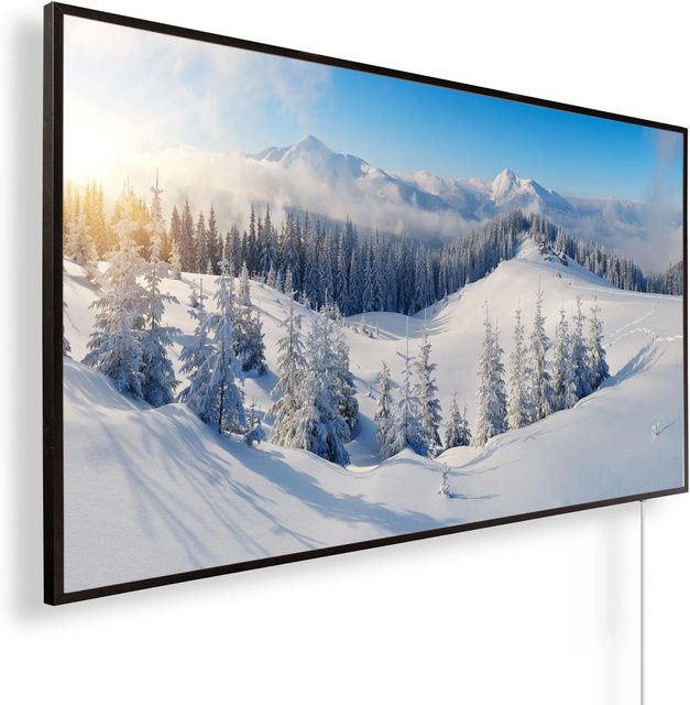 Könighaus Infrarotheizung Panorama Schneelandschaft Schwarz 450 W - Bild 1