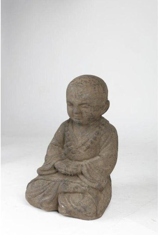 Buri Shaolin Buddha Statue aus Beton in Grau, Höhe: 45 cm - Bild 1