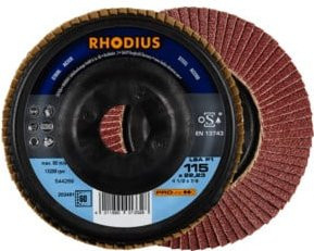 RHODIUS PROline LSA P1 Fächerschleifscheibe K60 braun Durchmesser: 115 mm, Bohrung: 22,23 mm - Bild 1