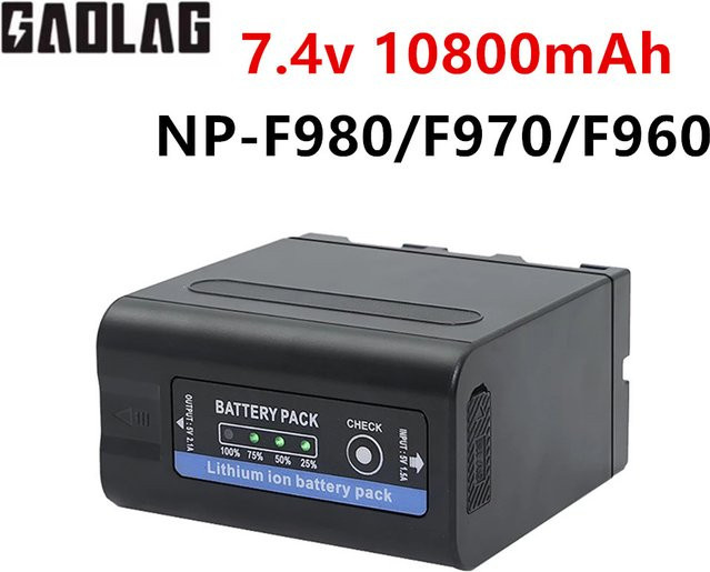 Sony NP-F980 Akku mit 10800 mAh in Schwarz für PLM-100, CCD-TRV35, MVC-FD91 und MC1500C - Bild 1