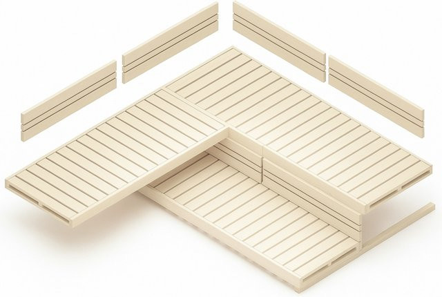 Suleno Saunabank VISBY mit Rückenlehnenset aus Hemlock-Holz, B/T/H: 183 x 206 x 220 cm - Bild 1