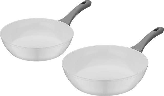 GSW Pfannen-Set Fiona 2-teilig aus Aluminium mit Keramikbeschichtung in Weiß - Bild 1