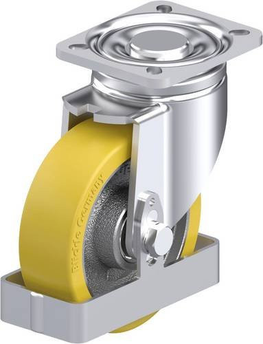 Blickle Stahlblech-Lenkrolle LH-GTH 125K-1-FS in Silber mit 125 mm Rad-Durchmesser und 550 kg Tragfähigkeit - Bild 1