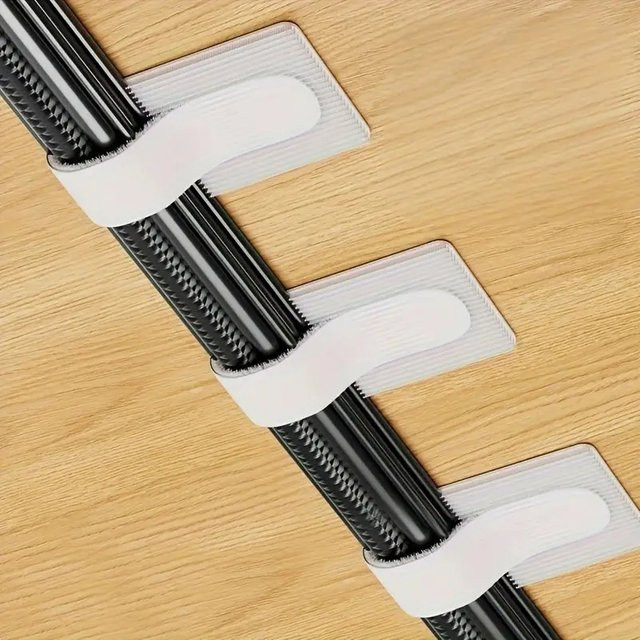20 Stück selbstklebende und verstellbare Kabelbinder-Befestigungen aus Kunststoff in Weiß zur Kabelorganisation und zum Schreibtisch-Management - Bild 1