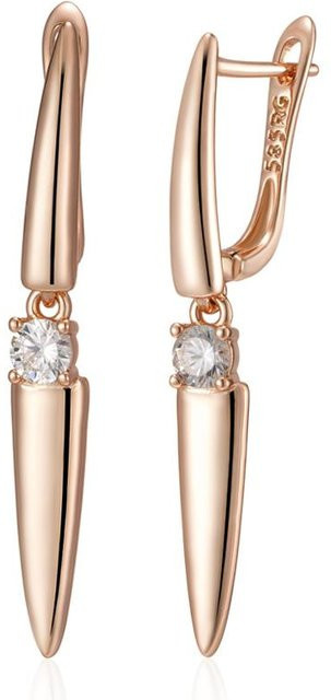 Kienl Hängeohrring, Kupfer, Roségold, Zirkonia, Damen, beige - Bild 1