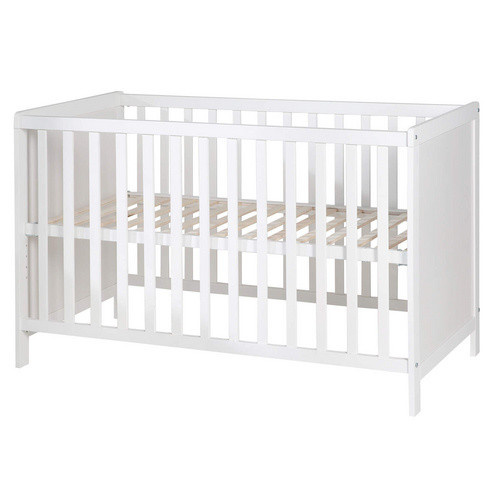 roba Babybett aus Massivholz in Weiss mit Seitenauslass B: 66 cm, L: 121,5 cm - Bild 1