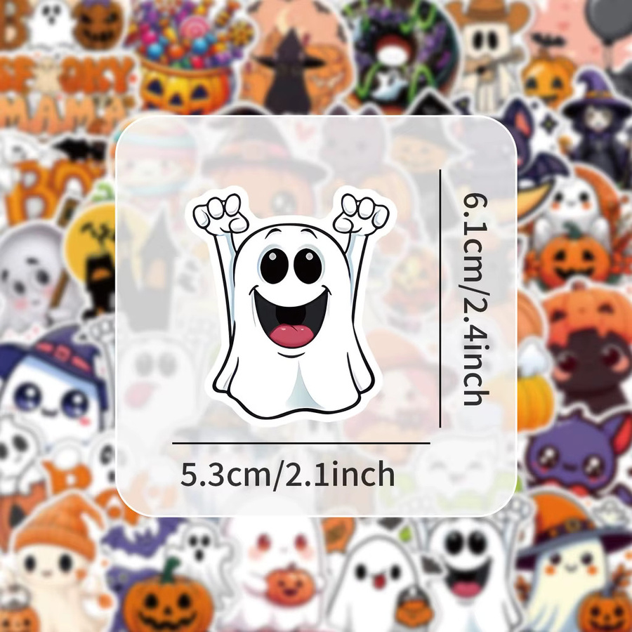 50-teiliges Set klassische Halloween-Aufkleber von RecordingYourLife Store in Multicolour für Notizbücher, Handyhüllen und Tagebücher - Bild 5