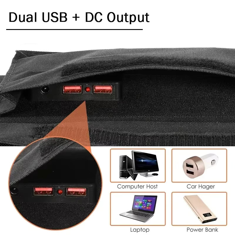 SNQP Faltbare Solarpanel-Tasche 1000 W mit USB-C und DC Anschlüssen, Schwarz, Wasserdicht für Outdoor-Abenteuer - Bild 5