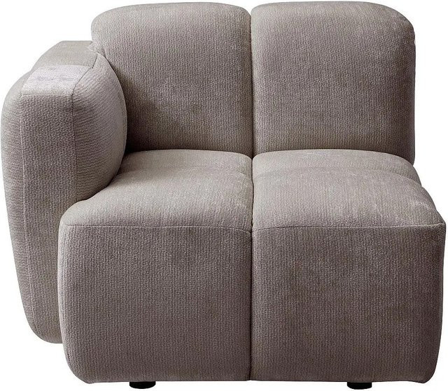 Vente-unique Sessel Carlivi mit gerader Rückenlehne und Armlehnen in Taupe, gesteppt, Breite: 90 cm - Bild 1