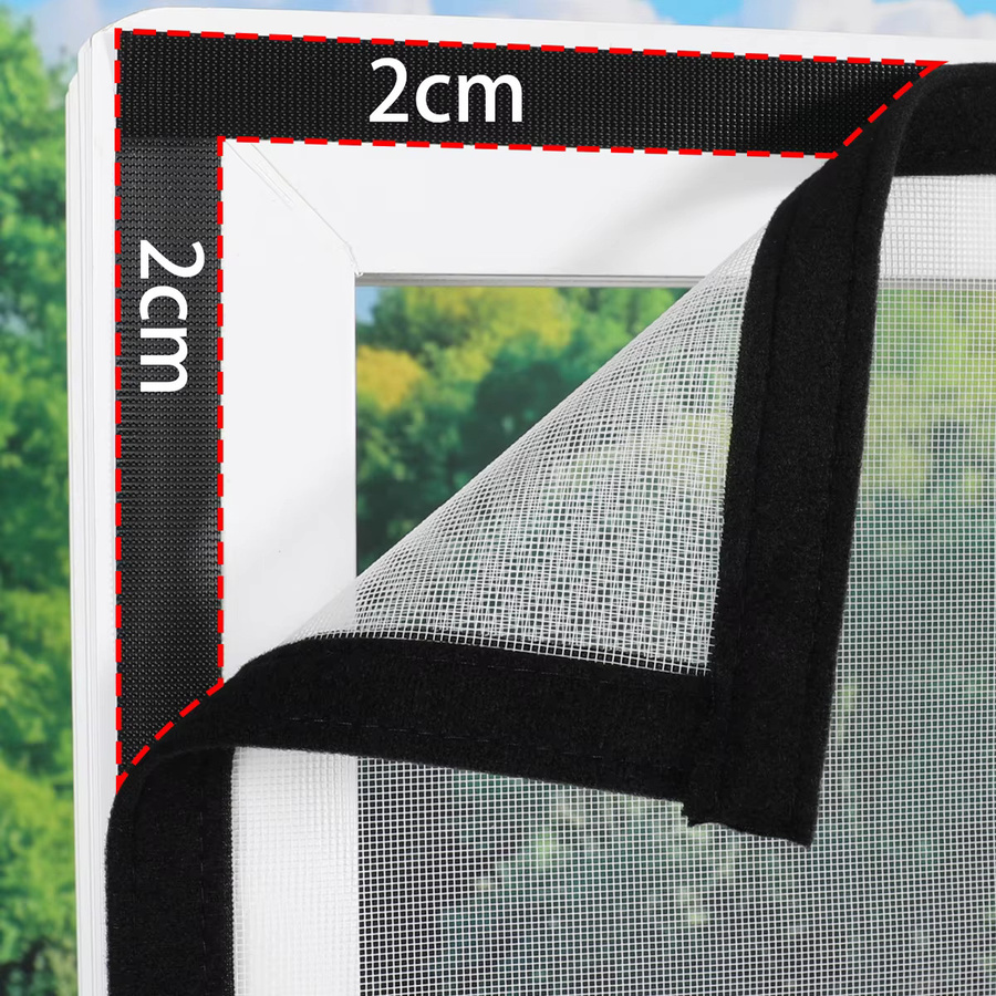 TranquilTouch Selbstklebender Fensterschutz mit Reißverschluss als Insektennetz in Schwarz, B/H: 90 x 110 cm - Bild 4