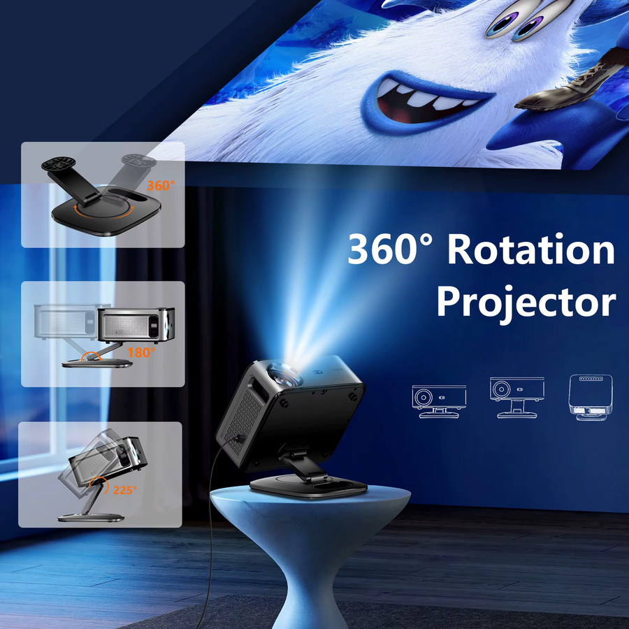 XIWBSY 2026 Tageslicht-Projektor mit 40000 Lumen, 4K UHD, Android 12.0, Autofokus, WLAN und Bluetooth in Schwarz - Bild 5