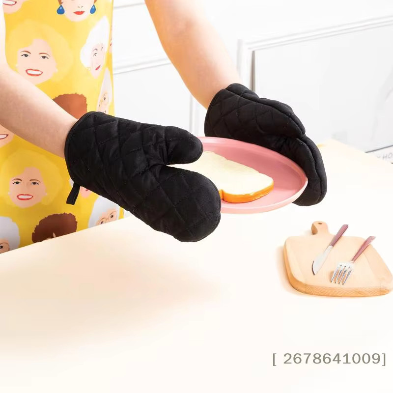 KuZHEN Hitzebeständiges Ofenhandschuhe und Topflappen-Set in Mehrfarbig und Pink, gesteppte Küchenhandschuhe zum Kochen und Backen - Bild 2