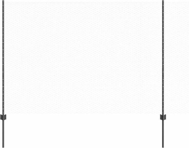 vidaXL Zaun mit Pfosten aus Stahl in Grau, Höhe: 150 cm, Länge: 25 m - Bild 1