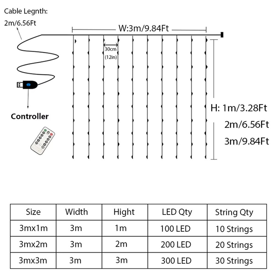Topdii LED Lichterkette USB Girlande für Dekoration von Weihnachten, Hochzeit und Party - Bild 2