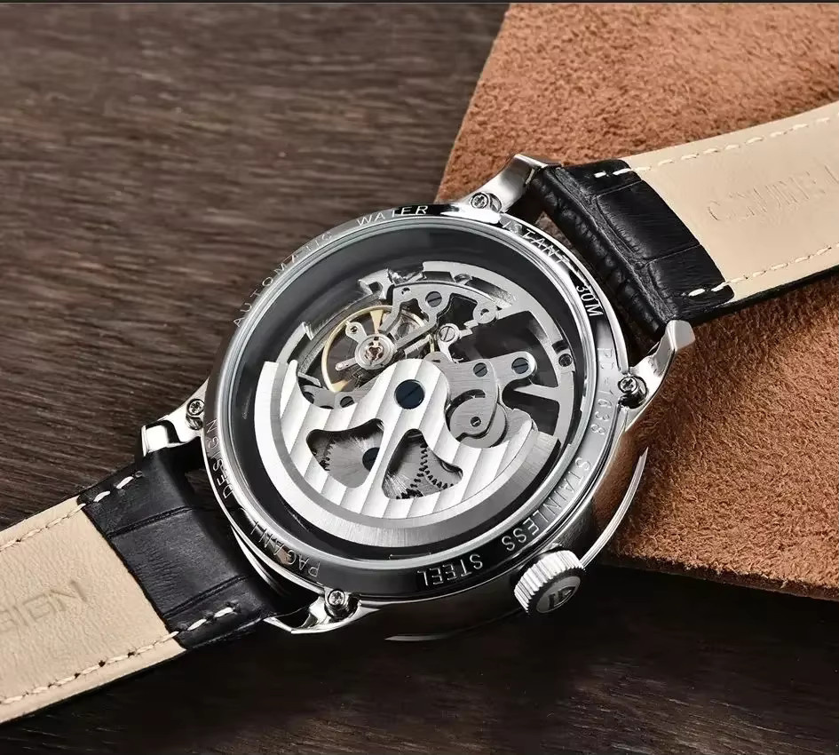 PAGANI DESIGN Armbanduhr Edelstahl, Leder, Silber, Herren - Bild 6