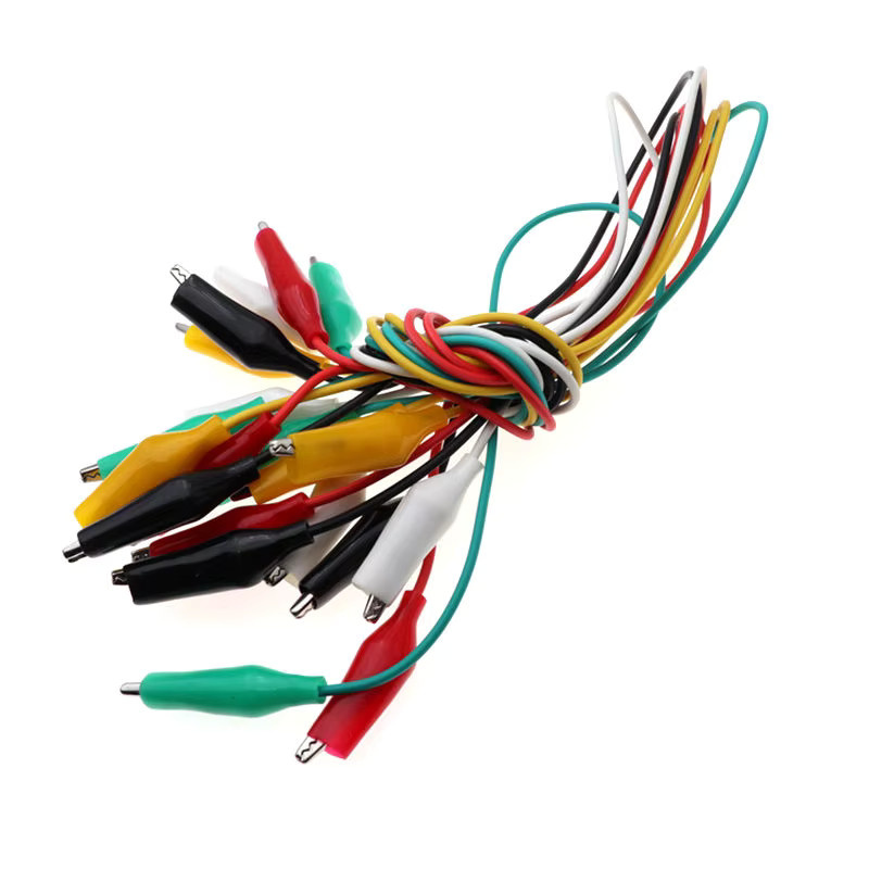 10er Set DIY Messleitungen mit 28mm Krokodilklemmen, doppelseitige Alligator-Testkabel, Länge: 46 cm - Bild 2