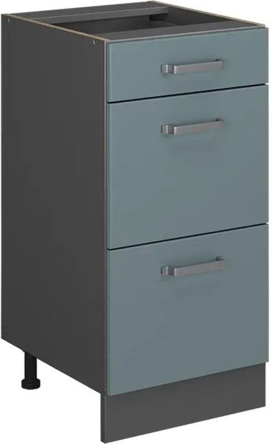 Vicco Küchenunterschrank R-Line Solid mit Schubladen Anthrazit und Blau, Breite: 40 cm - Bild 2