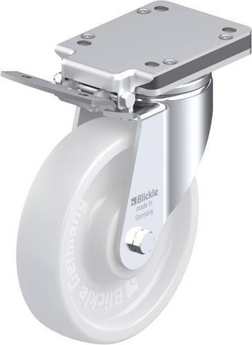Blickle Lenkrolle LH-SPO 201K-IS mit Feststeller, Rad-Durchmesser: 200 mm, Tragfähigkeit: 900 kg, Farbe: Weiß - Bild 1