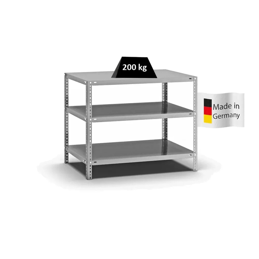 PROREGAL Fachbodenregal Medium-Duty mit 3 Ebenen, verzinkt, Farbe: Silber, H x B x T: 80 x 100 x 60 cm - Bild 2
