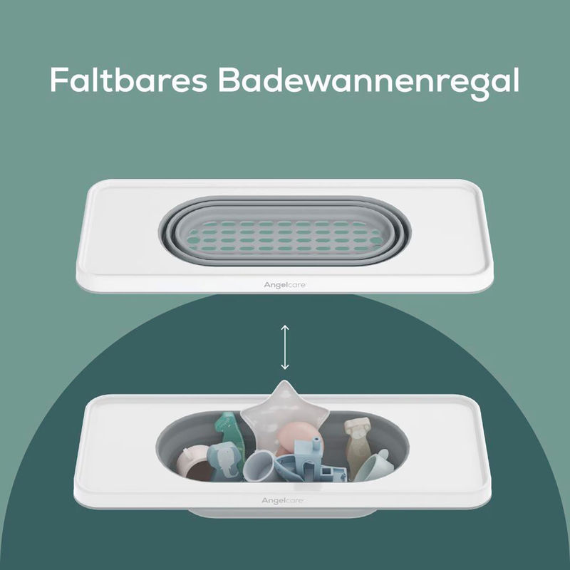 Angelcare Badewannen-Organizer faltbar weiß mit Drainagefunktion und Klebebefestigung - Bild 5