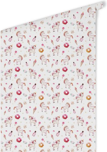 K&L Wall Art Vliestapete Kinder Einhorn Eis Prinzessin mehrfarbig matt - Bild 1