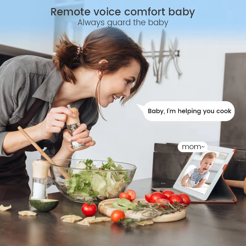 XIAOVV 4 MP Video-Babyphone mit Schreierkennung, Vollfarb-Nachtsicht, 360 Grad Drehung und Zwei-Wege-Audio, WiFi Kleinkindkamera für den Innenbereich, Weiß - Bild 3