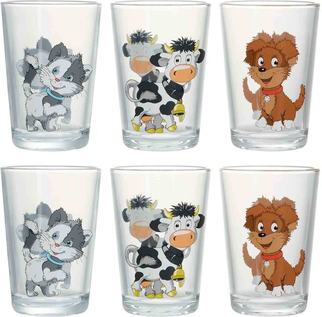 Ritzenhoff & Breker Kindergläser Hoftiere, 6er Set, transparent, 205 ml - Bild 1