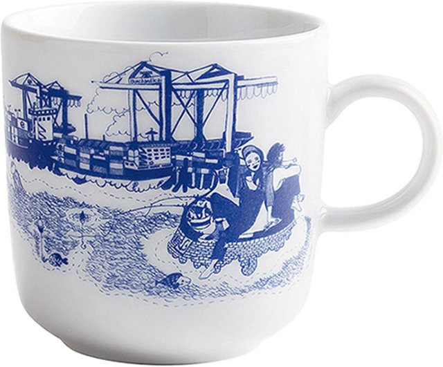 Kahla Kaffeebecher Ahoi Marie Hafen in Blau, 6er Pack, Durchmesser: 8,8 cm, Höhe: 8,9 cm - Bild 1