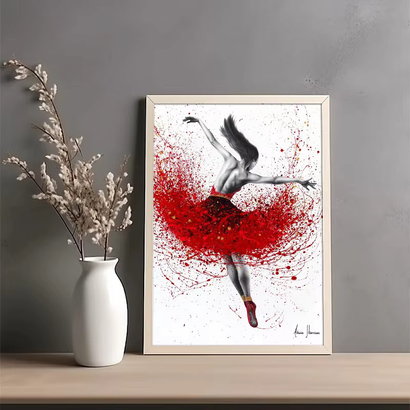 Potdemiel Abstrakte Leinwand Wandkunst Mädchen beim Ballett Tanzen in Bunt als Modernes Poster für dein Wohnzimmer - Bild 2