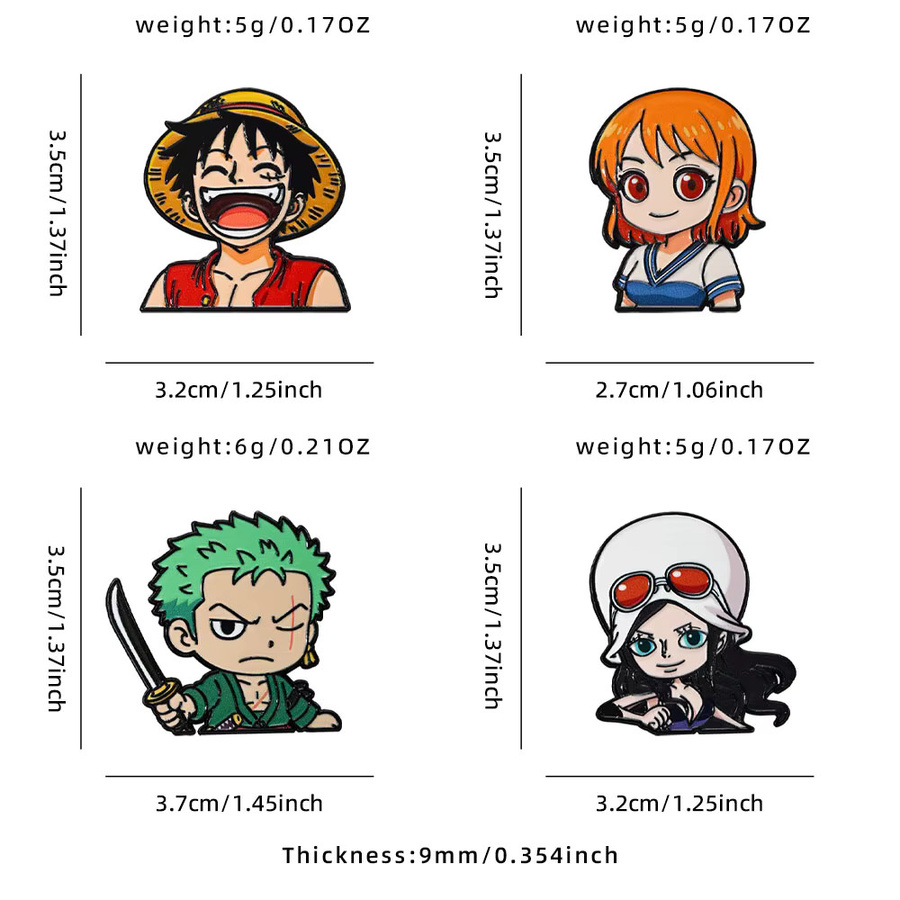Bandai Anstecknadeln One Piece Charakter Emaille-Pin-Set, Damen, Bunt - Bild 2