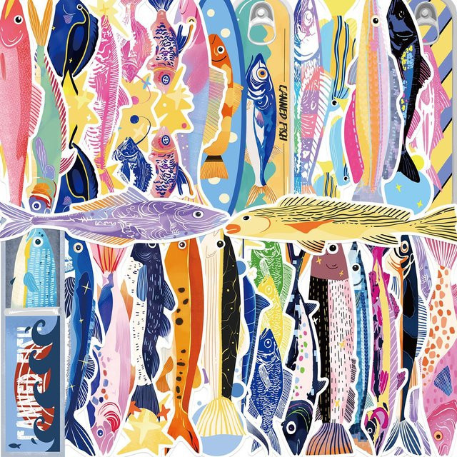 30 Stück Cartoon-Fisch-Lesezeichen in Multicolor als DIY-Bastelmaterial für kreative Projekte - Bild 1