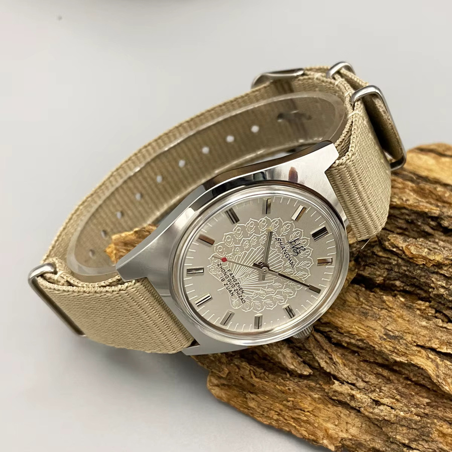 Shanghai Armbanduhr, Handaufzug, Edelstahl, 36 mm, Herren - Bild 3