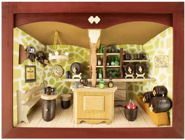 3D-Holzbild Weinkeller in Mehrfarbig im rustikalen Design, Wandbild aus Holz, Breite: 30,0 cm, Höhe: 22,0 cm - Bild 1