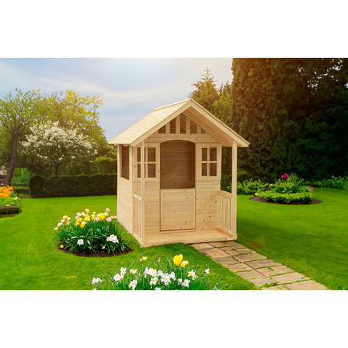 Holzspielhaus Villa von Zwerkules in Natur, B/H/T: 121 x 140 x 137 cm - Bild 5