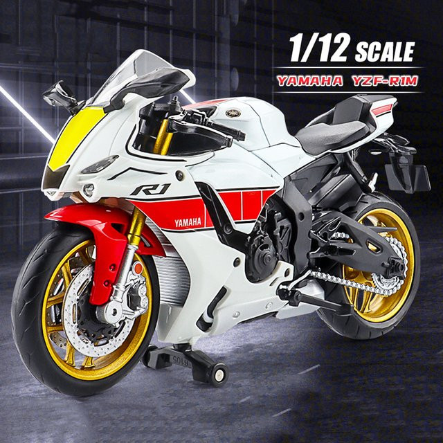 MAKEDA YZF-R1M NIJIA ZX6R Modell Motorrad, Maßstab 1:12, Metall, Grün - Bild 1
