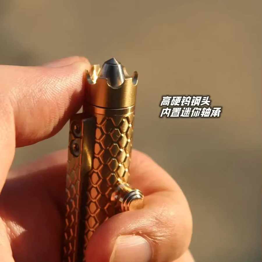 VALYRIAN EDC Signatur Stift aus Messing und Kupfer mit Titanlegierung in Gold - Bild 3